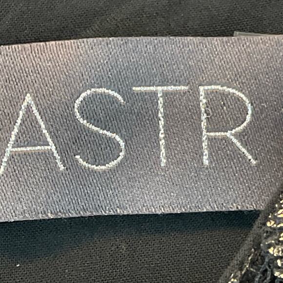 Astr Black Metallic Floral Lace Mini Dress size Medium - Picture 8 of 8